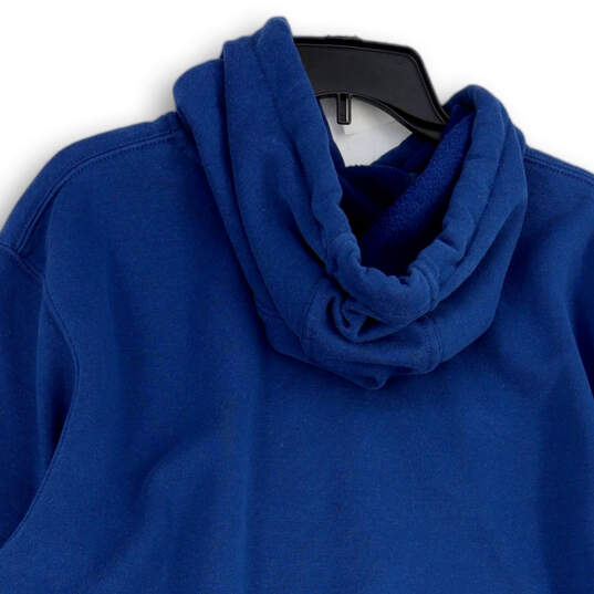 Mens Blue Long Sleeve Drawstring Kangaroo Pocket Pullover Hoodie Size Large image number 4