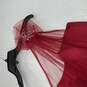 Womens Red Pleated One Shoulder Sequin Back Zip Long Maxi Dress Size 2 image number 3