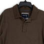 Mens Brown Long Sleeve Collared Pullover Polo Shirt Size LT image number 3