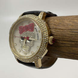 Designer Betsey Johnson BJ00278-03 Gold-Tone Skull Analog Wristwatch