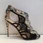 Alexandre Birman Black Snakeskin Leather Cage Sandal Heels Shoes Size 39.5 B image number 1