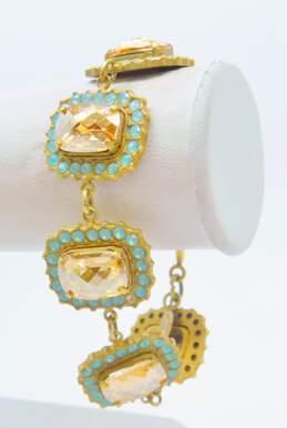 Catherine Popesco Designer Swarovski Crystal Gold Tone Bracelet 31.8g