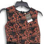 Womens Red Black Floral Sleeveless Cut Out Detail A-Line Dress Size 4 image number 3