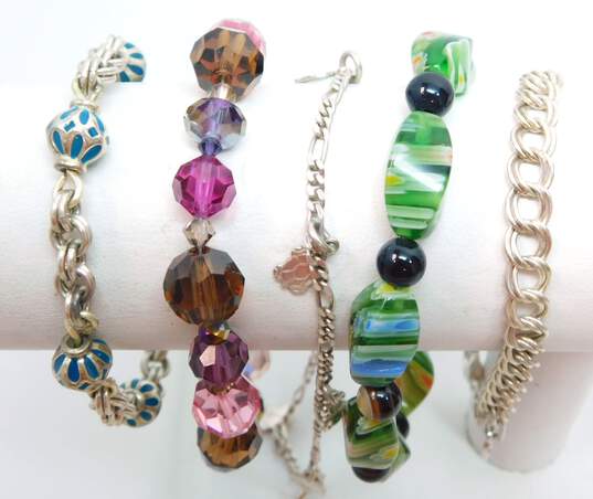Buy the Artisan Sterling Silver Millefiori Glass Crystal Chain