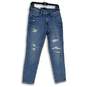 NWT Womens Blue Medium Wash Skinny Fit Stretch Denim Cropped Jeans Size 30 image number 1