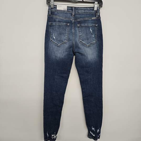 High Rise Skinny Denim Ripped Jeans image number 2