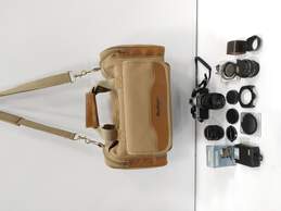 Vintage DSL 35mm Film Camera w/Bag Accessories
