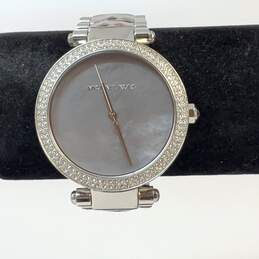 Designer Michael Kors Parker MK-6424 Silver-Tone Rhinestone Round Wristwatch