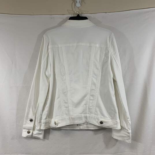 Women's White Chico's Denim Jacket, Sz. 1 image number 2