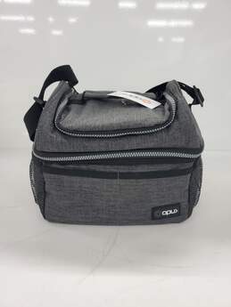 NWT Opux Grey Insulated Lunch Box with 2 Zipper Compartments