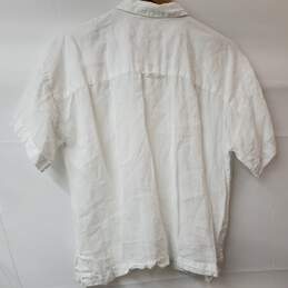 Eileen Fisher Petite White Short Sleeve Button-Up Linen Shirt Women's PL/PG alternative image