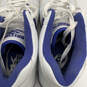 Mens Blue White Blue Leather Round Toe Lace-Up Sneaker Shoes Size 8.5 image number 5