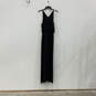 Womens Black Ruffle Keyhole Neck Sleeveless Side Zip Maxi Dress Size M image number 2