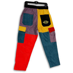 NWT Mens Multicolor Patchwork Elastic Waist Drawstring Cargo Pants Size M alternative image