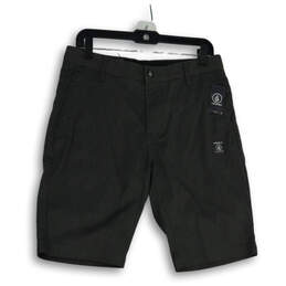 NWT Mens Gray Flat Front Slash Pocket Casual Chino Shorts Size 30