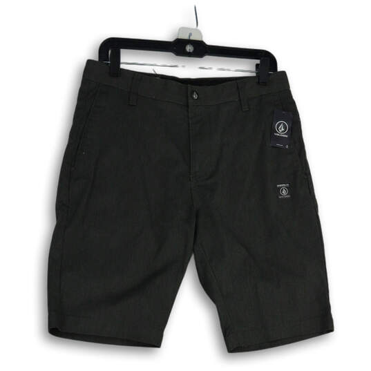 NWT Mens Gray Flat Front Slash Pocket Casual Chino Shorts Size 30 image number 1