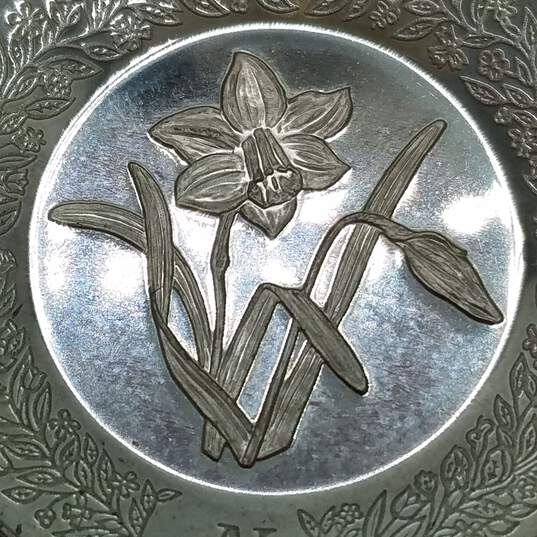 Franklin Mint Alphabet Sterling Silver Miniature Plates M, N, O, P 42.7g image number 4