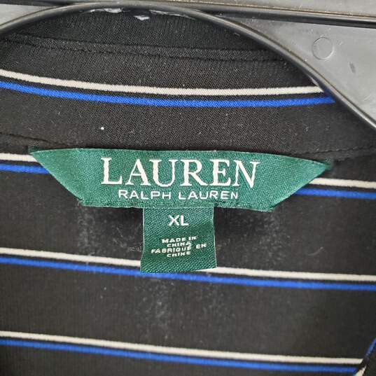 Lauren Ralph Lauren Women Black Striped Blouse XL image number 3