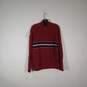 Mens Cotton Knitted Mock Neck Quarter Zip Long Sleeve Pullover Sweater Size M image number 1