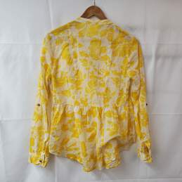 Maeve Button Up LS Yellow Cotton Blouse Women's 6 alternative image