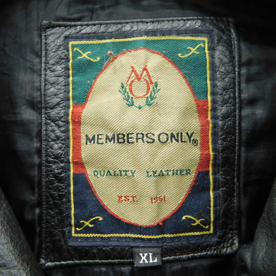 Members Only Premium Leather Men's Zipper & Button Up Jacket Size XL image number 2