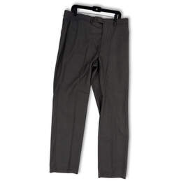 NWT Mens Gray Flat Front Pockets Straight Leg Dress Pants Size 36/34
