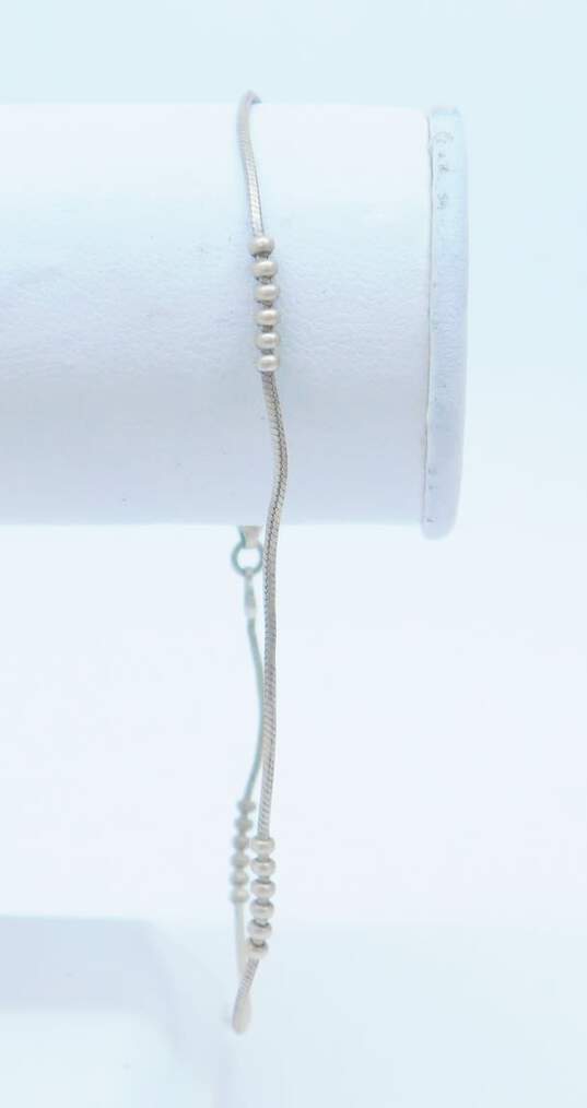 Romantic 925 Sterling Silver Pink & Purple Crystal Bead Necklace Drop Earrings Bracelet & Rings 16.5g image number 4