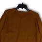 Mens Brown Tight Knit Long Sleeve V-Neck Stretch Pullover Sweater Size L image number 4