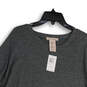 NWT Womens Gray Heather Round Neck Pullover Asymmetrical T-Shirt Size M image number 3