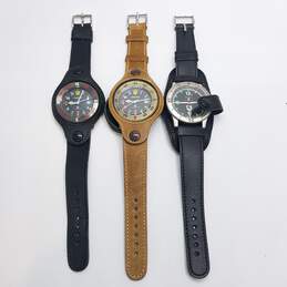 Conqueror Unique Leather Case and Strap Men's Explorer Quartz Watch Collection