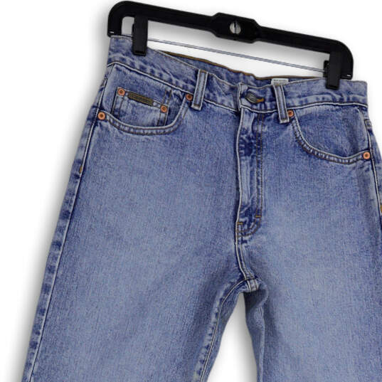 Womens Blue Denim Medium Wash Pockets Stretch Straight Leg Jeans Size 9 image number 3