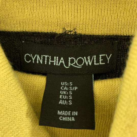Women's Charcoal/Yellow Cynthia Rowley Cowl Neck Sweater, Sz. S image number 3