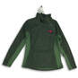 Womens Green Heather Mock Neck Long Sleeve Fleece Jacket Size M/L image number 1