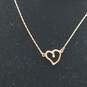 14K Gold Diamond Heart Pendant Necklace Damage 1.5g image number 3