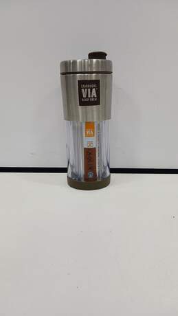 Brown and Silver Starbucks VIA Ready Brew Tumbler Cup