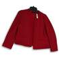 NWT Talbots Womens Red Long Sleeve Collarless Open Front Jacket Size MP image number 1