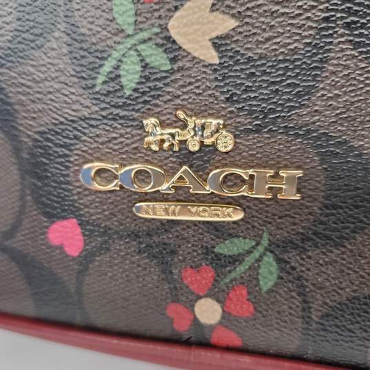 Coach Jes Crossbody Signature Brown Canvas with Heart Petal Print Crossbody Bag image number 2