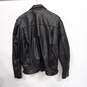 Men's Black Leather Motorcycle Jacket Size L image number 2