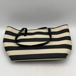 Kate Spade Womens Black White Striped Inner Zipper Pocket Double Handle Tote Bag alternative image