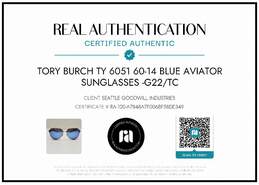 AUTHENTICATED TORY BURCH TY6051 BLUE GRADIENT AVIATORS SIZE 60x14 alternative image