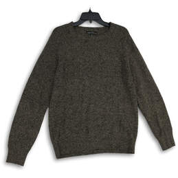 Mens Gray Long Sleeve Crew Neck Tight Knit Pullover Sweater Size Medium