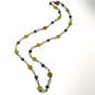 Designer Silpada 925 Sterling Silver Olive Jade Crystal Cut Beaded Necklace image number 3