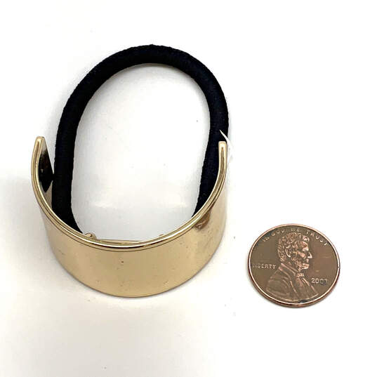 Designer J. Crew Gold-Tone Curved Classic Adjustable Hair Tie Band image number 2