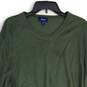 Womens Green Knitted V-Neck Long Sleeve Pullover Sweater Size X-Large image number 3