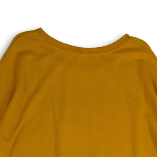 Womens Yellow Graphic Print Crew Neck Long Sleeve Pullover Sweatshirt Sz 1X image number 4