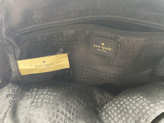 Womens Black Leather Bottom Studs Pockets Double Handle Zipper Satchel Bag image number 5
