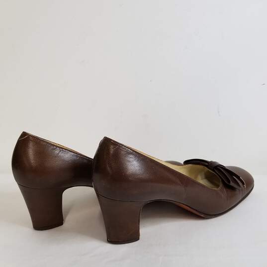 Amalfi Women's Dark Brown Leather Pumps Size 7 image number 4