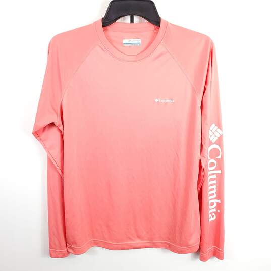 Columbia Women Coral Silk Long Sleeve L image number 1