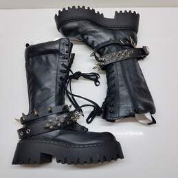 Zara Platform Boots with Studed Belts Women's 10.5 alternative image