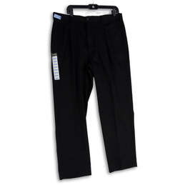 NWT Mens Black Pleated Classic Fit Stretch Dress Pants Size 36W X31L
